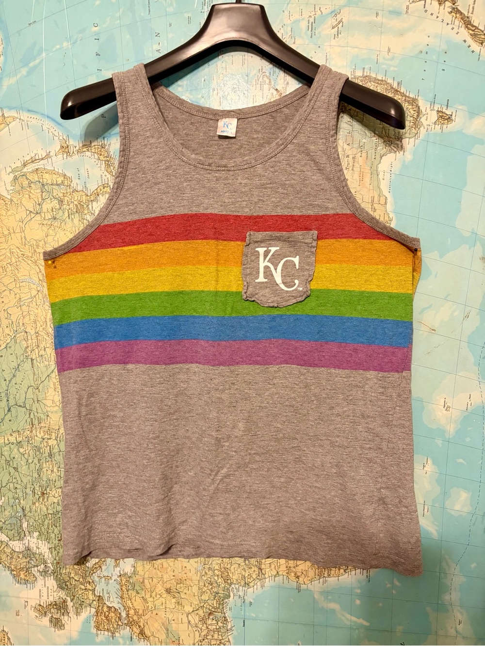 Kansas City Royals Rainbow Pride Tank Top w/ pocket Size Large